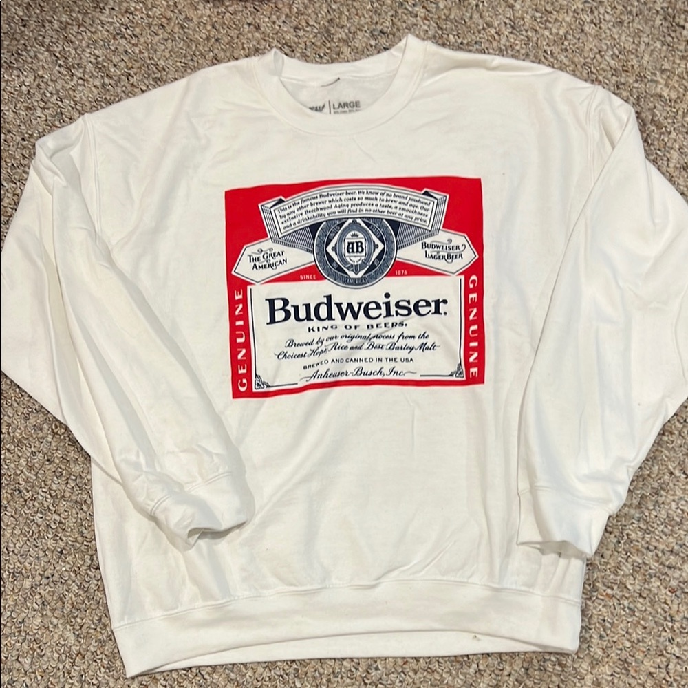 Budweiser Beer White Men's Sweatshirt
